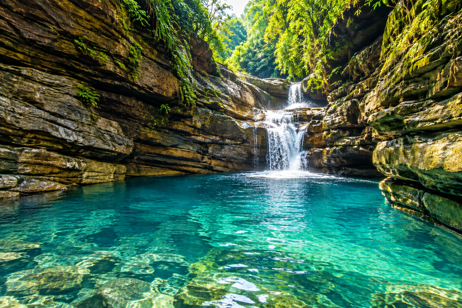 Wari Chora hidden river canyon Meghalaya